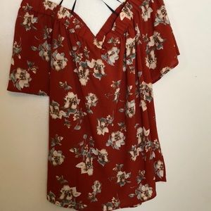 Off shoulder flower top
